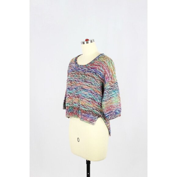 Aritzia WILFRED LE FOU Masako Rainbow Marled Wool Paper Knit Sweater, Size XS - Picture 4 of 14